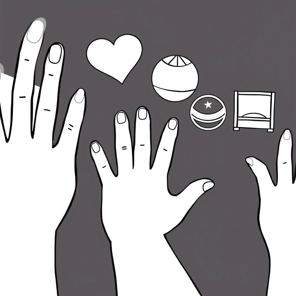 Kolorowanka — Odciski dłoni i symbole - Kolorowanki - Prawa Dziecka