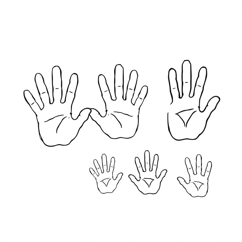 Szablon dłoni — kontur do wypełnienia - Szablony - Prawa Dziecka