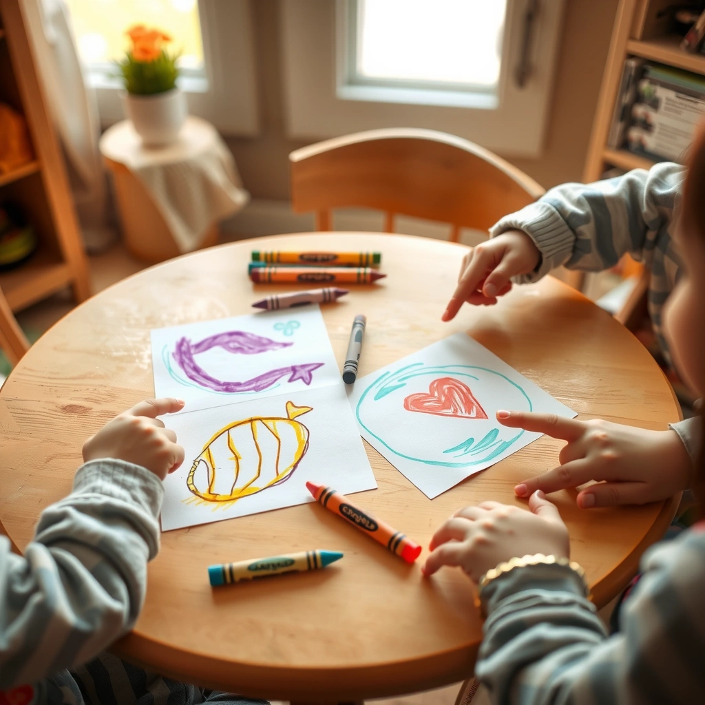 Mini-galeria na stoliku - Materiały - Kredki