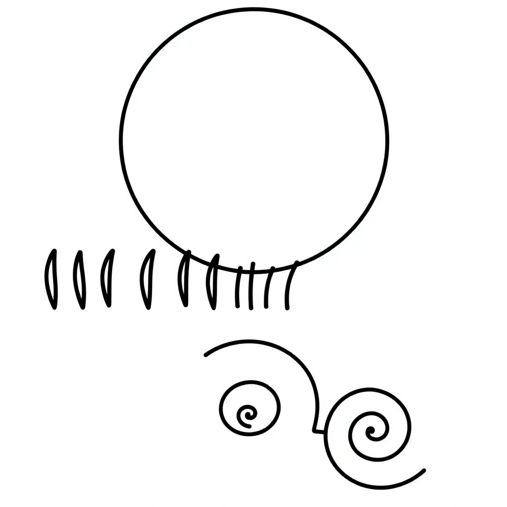 Szablon: Linie i kółka do naśladowania - Szablony - Kredki