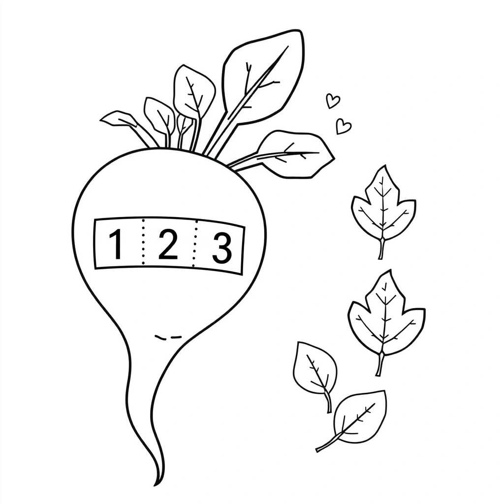 Kolorowanka — liczenie liści (1–3) - Kolorowanki - Burak