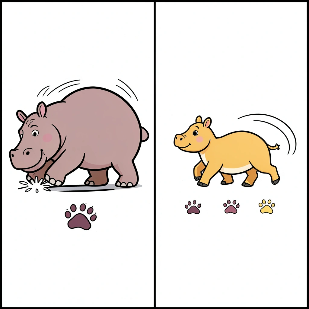 Karta rytmów — Stąpanie hipcia - Szablony - Dzień Hipopotama