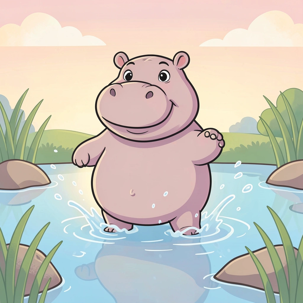 Plakat hipopotama - Materiały - Dzień Hipopotama