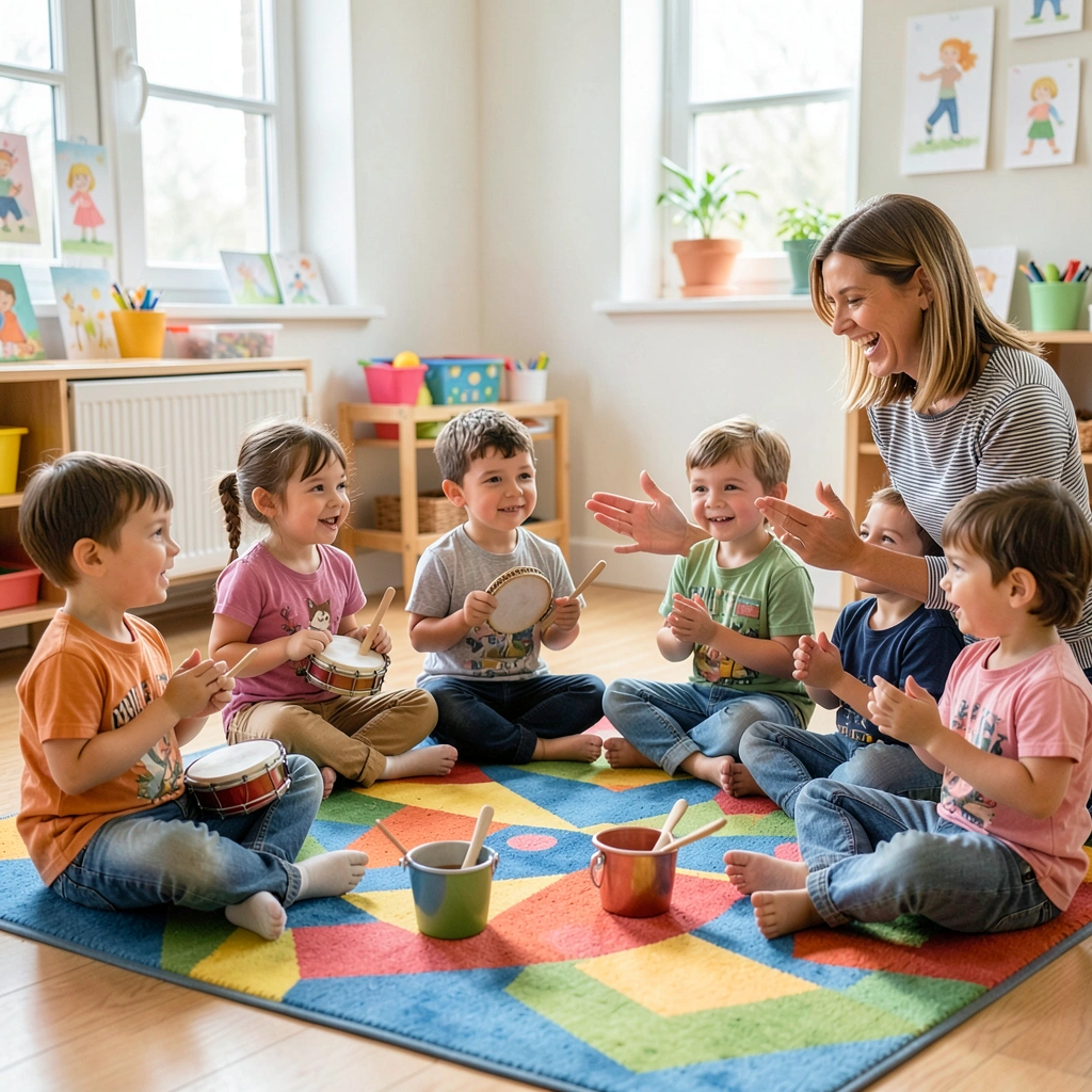 Scena: Dzieci w kręgu grają razem - Materiały - Dzień Baterii