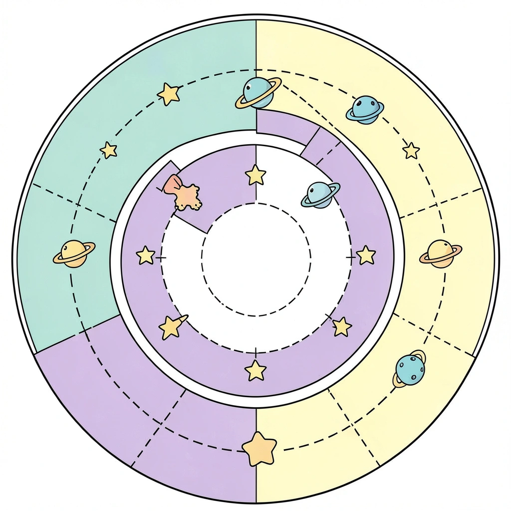 Szablon orbity — oznaczenia na podłodze - Szablony - Dzień Plutona