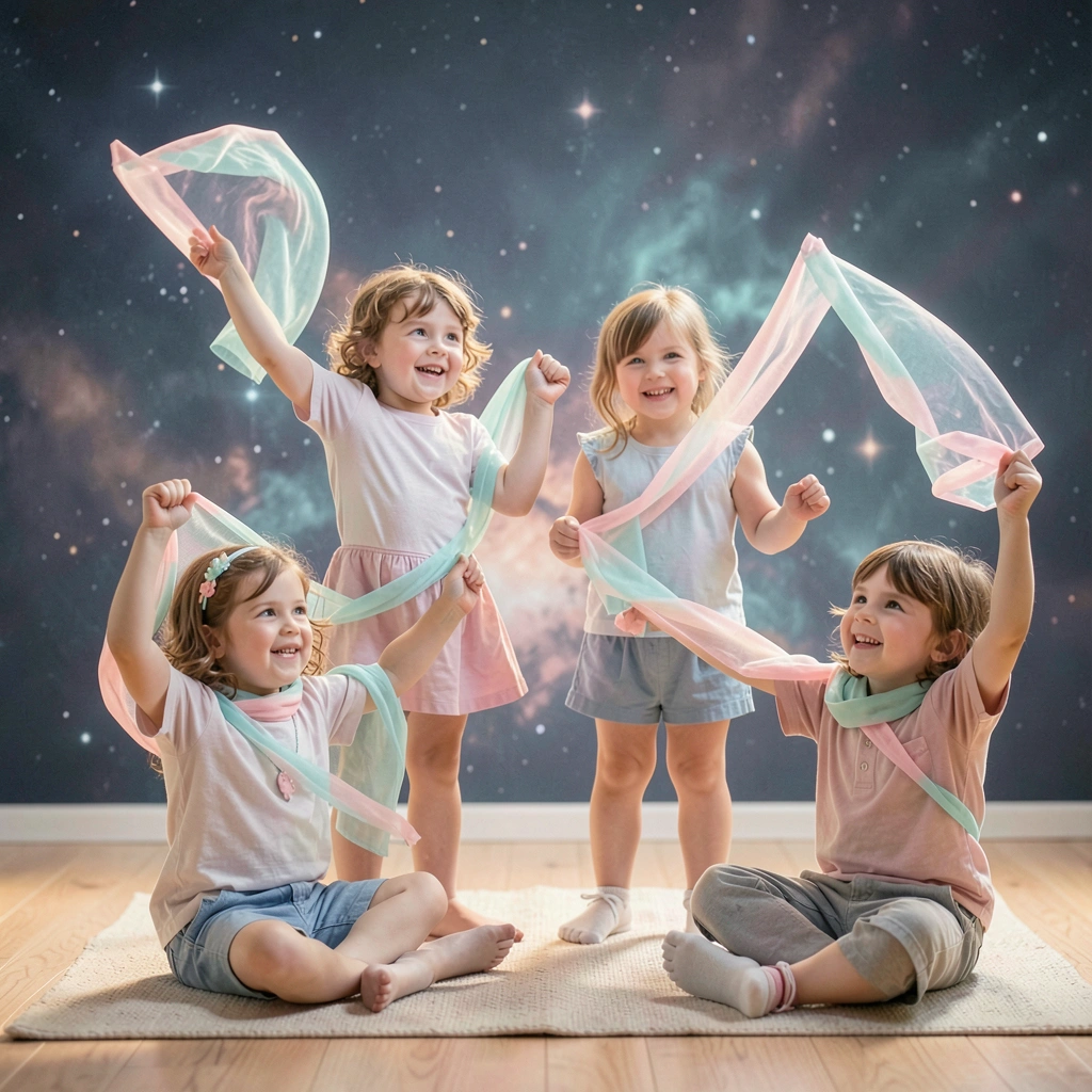 Szumy kosmosu — improwizacja z chustkami - Materiały - Dzień Plutona