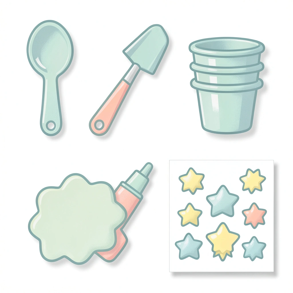 Ikony narzędzi i materiałów - Szablony - Dzień Plutona