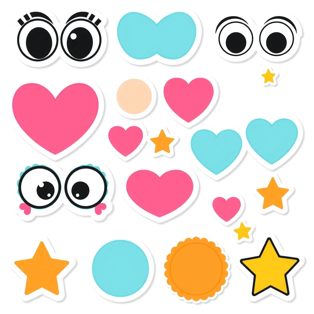 Arkusz naklejek — oczka i dekoracje - Szablony - Andrzejki