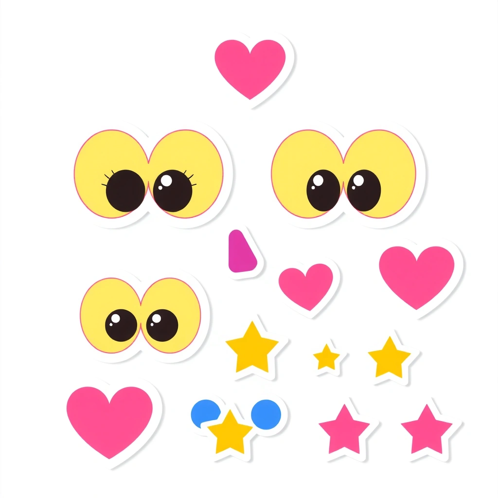 Arkusz naklejek — oczka i dekoracje - Szablony - Andrzejki