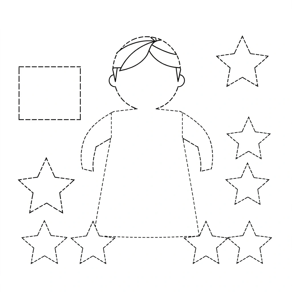 Szablony do wycinania — laleczka i gwiazdki - Szablony - Andrzejki