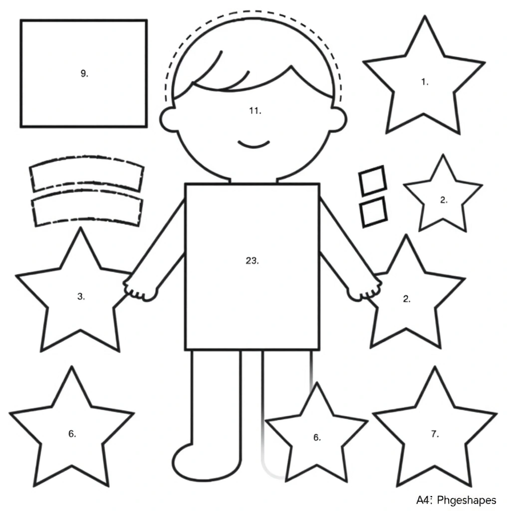 Szablony do wycinania — laleczka i gwiazdki - Szablony - Andrzejki