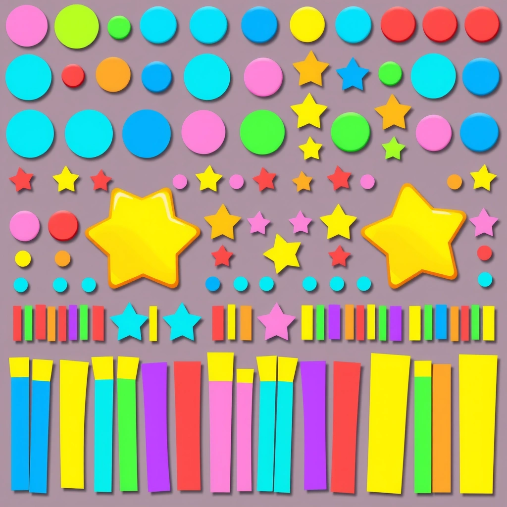 Grafika elementów — naklejki i posypka - Szablony - Ciasteczka