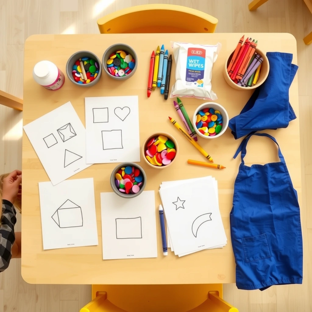 Ustawienie stacji pracy — przygotowanie materiałów - Materiały - Guziki