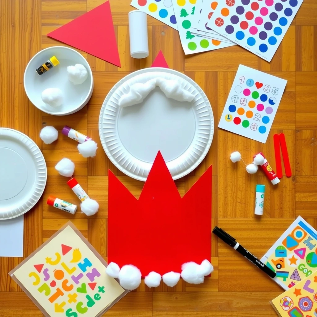 Zdjęcie materiałów na stoliku (top-down) - Materiały - Mikołajki