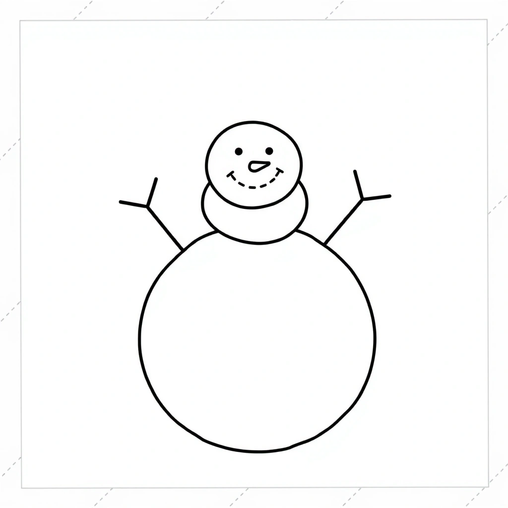 Szablon konturu bałwanka (do wydruku) - Szablony - Bałwan