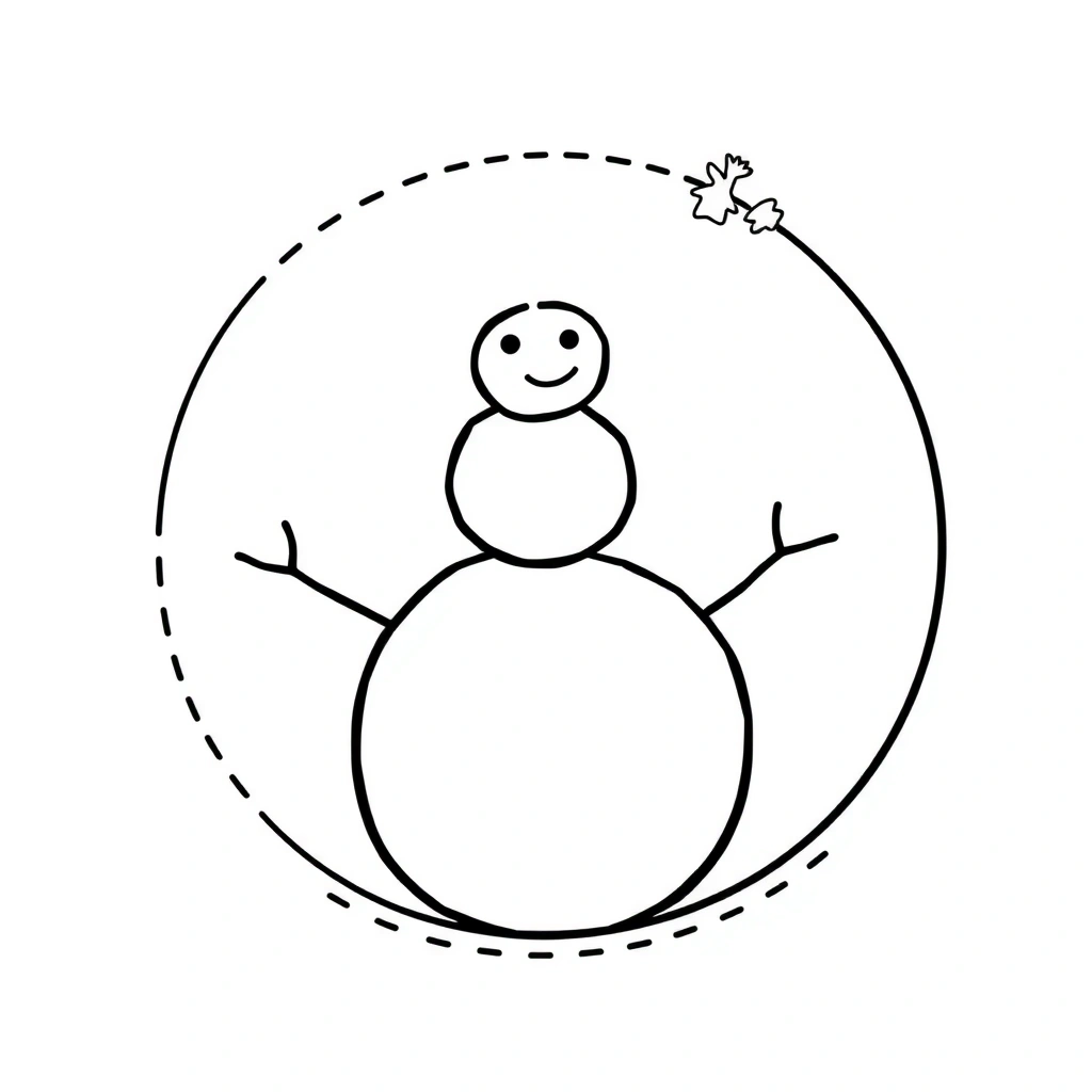 Szablon konturu bałwanka (do wydruku) - Szablony - Bałwan