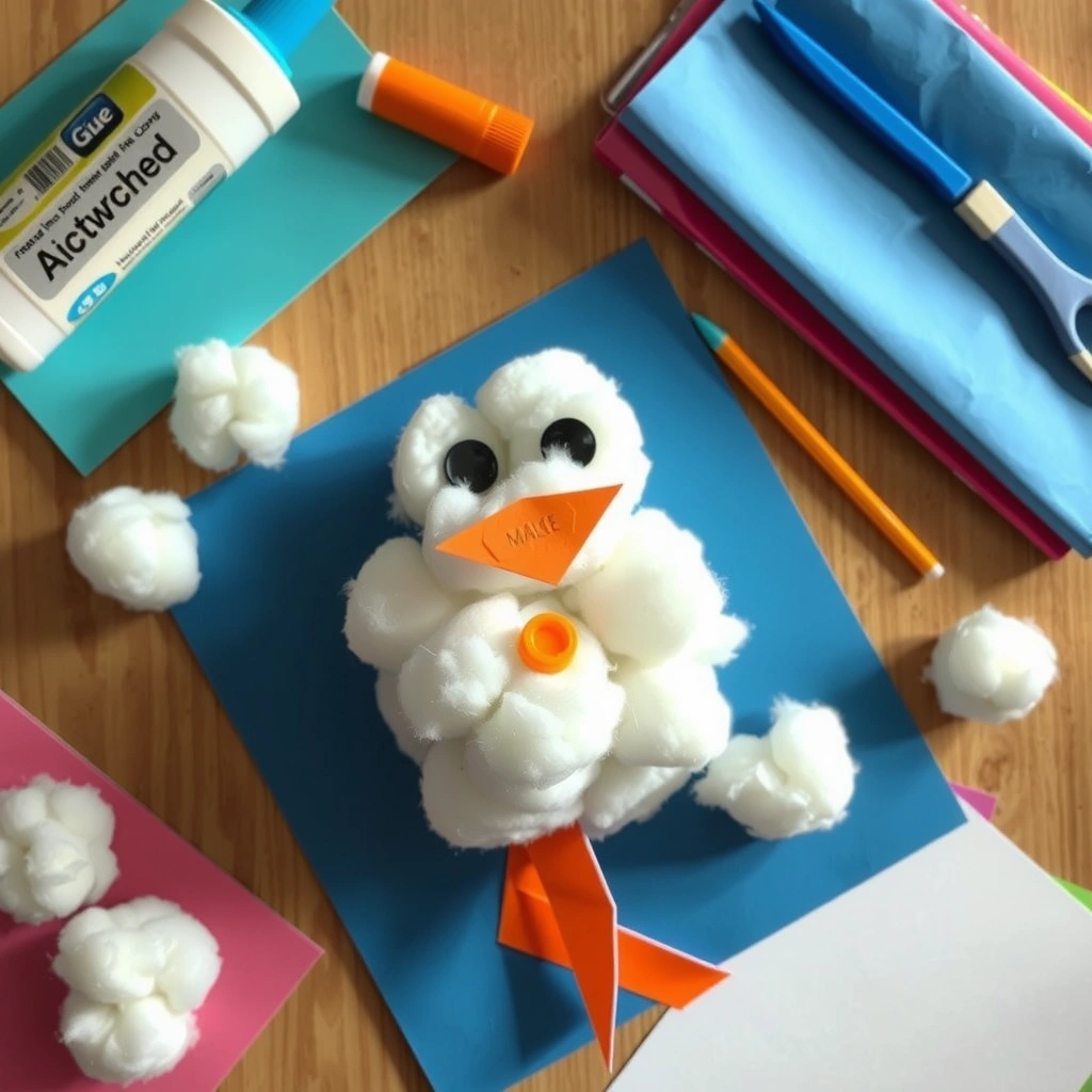 Zdjęcie gotowego projektu — bałwan z waty - Materiały - Bałwan