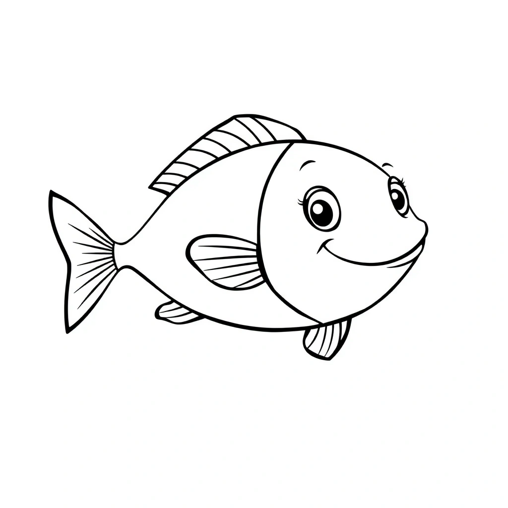 Kolorowanka: konturowa rybka - Kolorowanki - Ryby