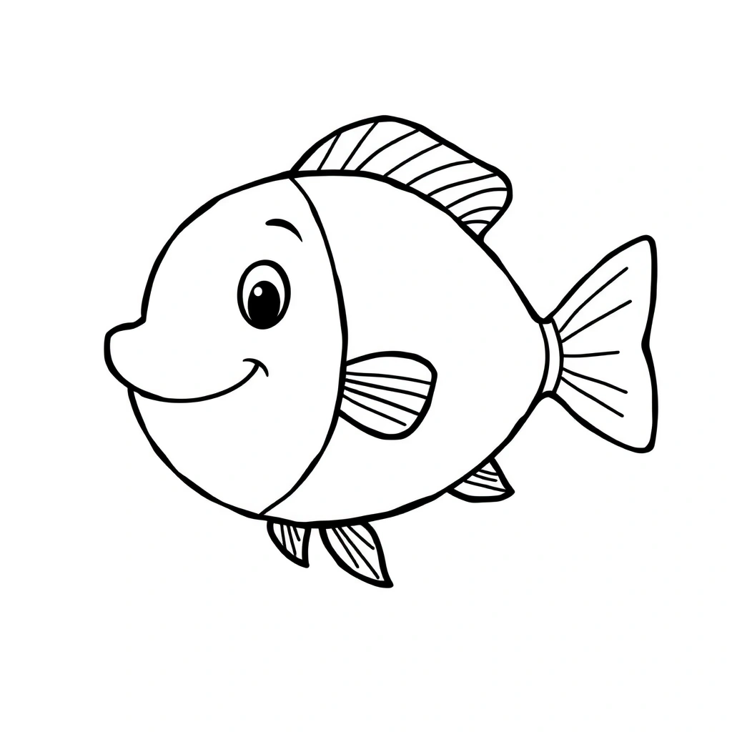 Kolorowanka: konturowa rybka - Kolorowanki - Ryby
