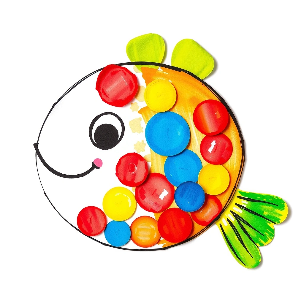 Przykładowa kolorowa rybka - wzór inspiracyjny - Materiały - Ryby