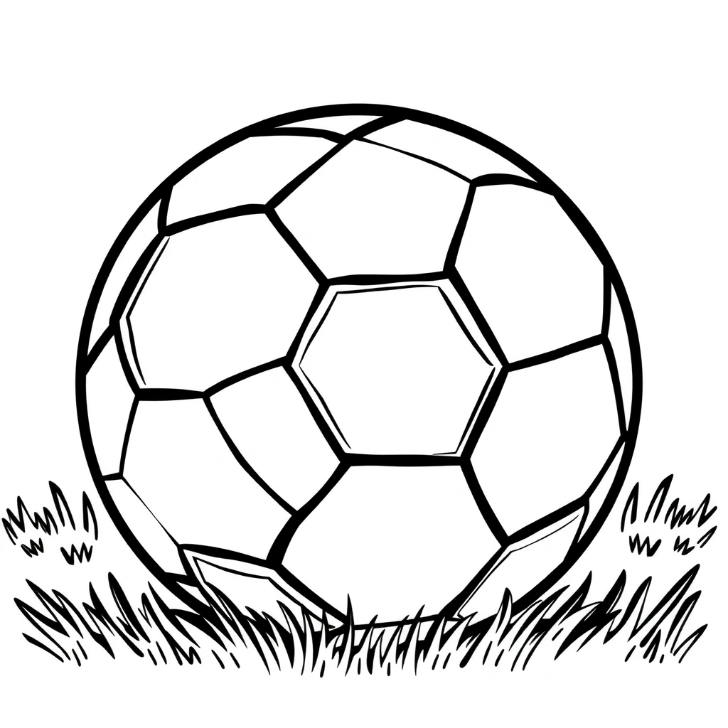 Kolorowanka: kontur piłki nożnej - Kolorowanki - Futbol