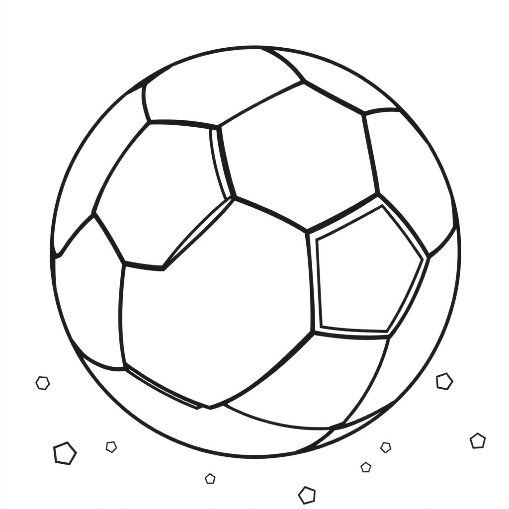 Kolorowanka: kontur piłki nożnej - Kolorowanki - Futbol