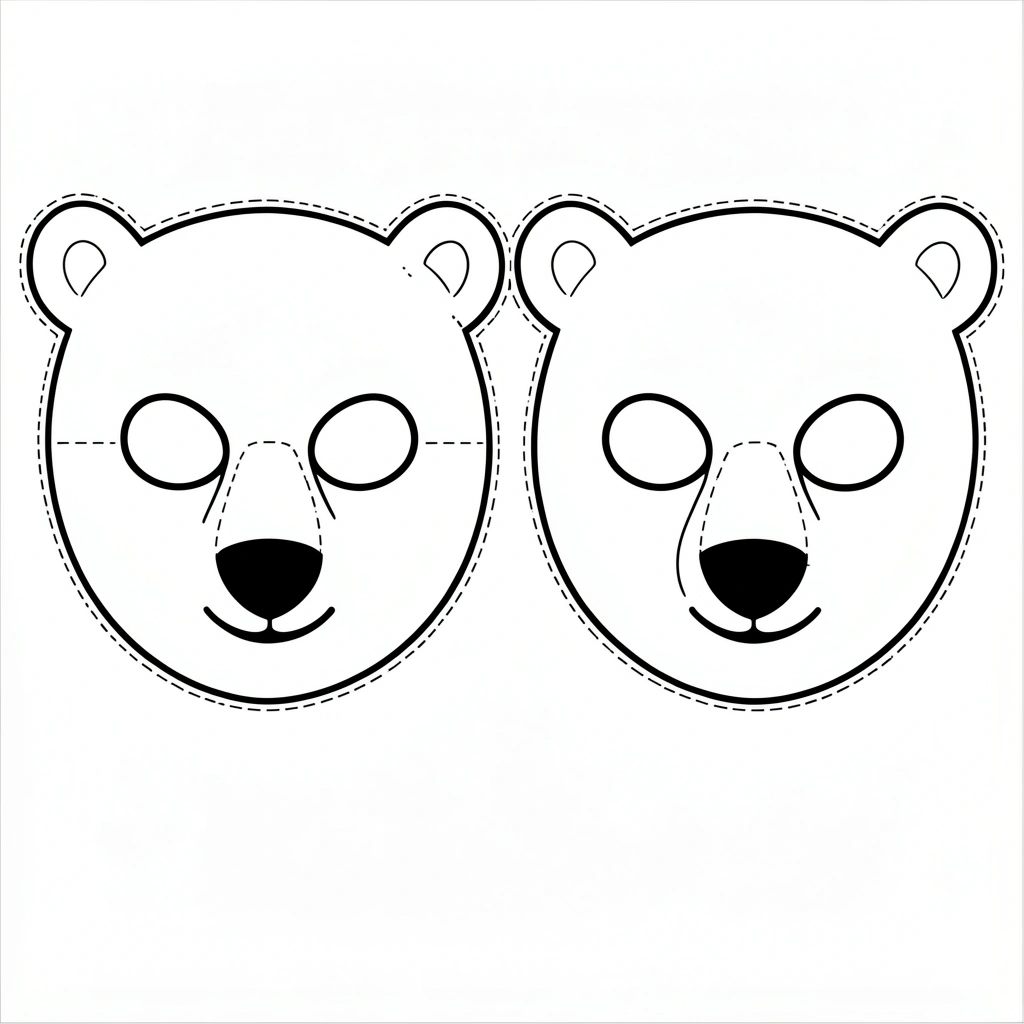 Szablon maski niedźwiedzia polarnego (do wydruku) - Szablony - Dzień Niedźwiedzia Polarnego