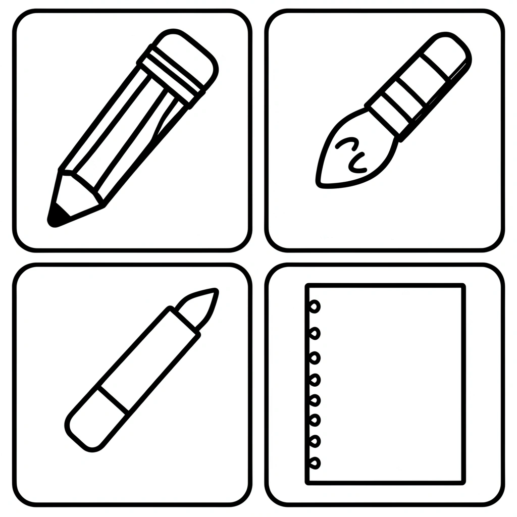 Kolorowanka: Przybory pisarskie - Kolorowanki - Dzień Pisarza