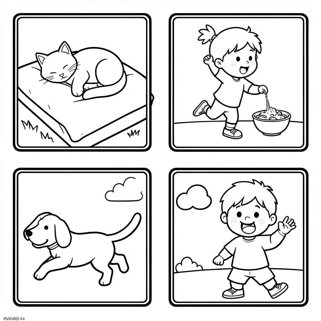 Kolorowanki — co robi (linie) - Kolorowanki - Dzień Gramatyki