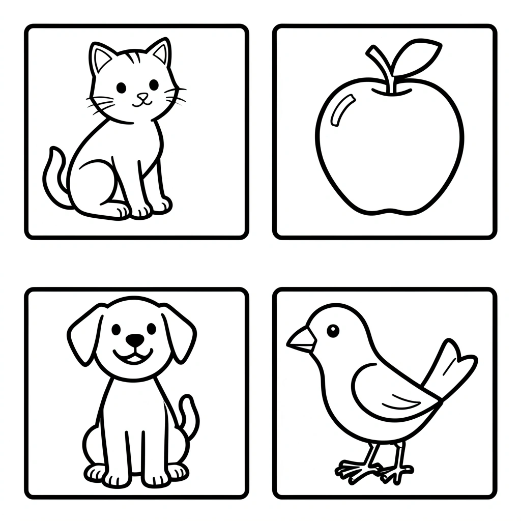 Kolorowanki — kto/co (linie) - Kolorowanki - Dzień Gramatyki