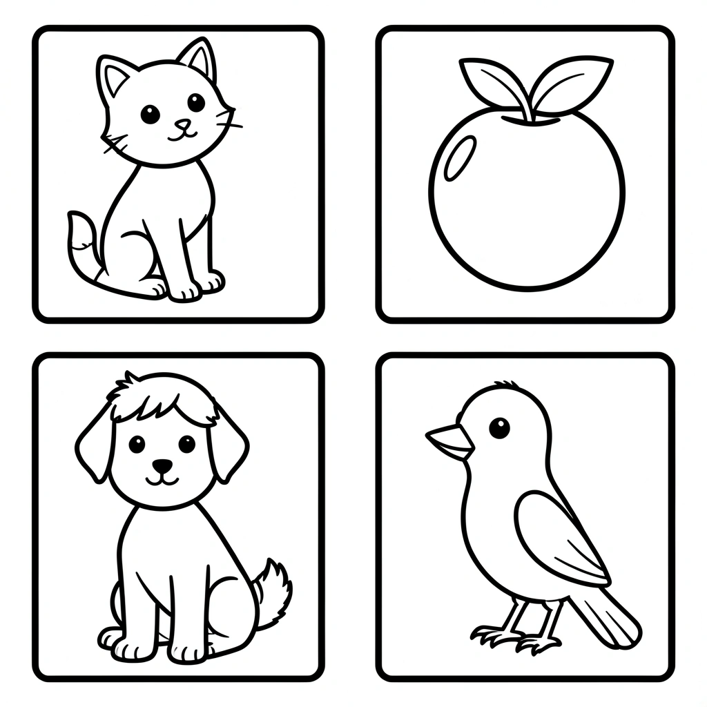 Kolorowanki — kto/co (linie) - Kolorowanki - Dzień Gramatyki