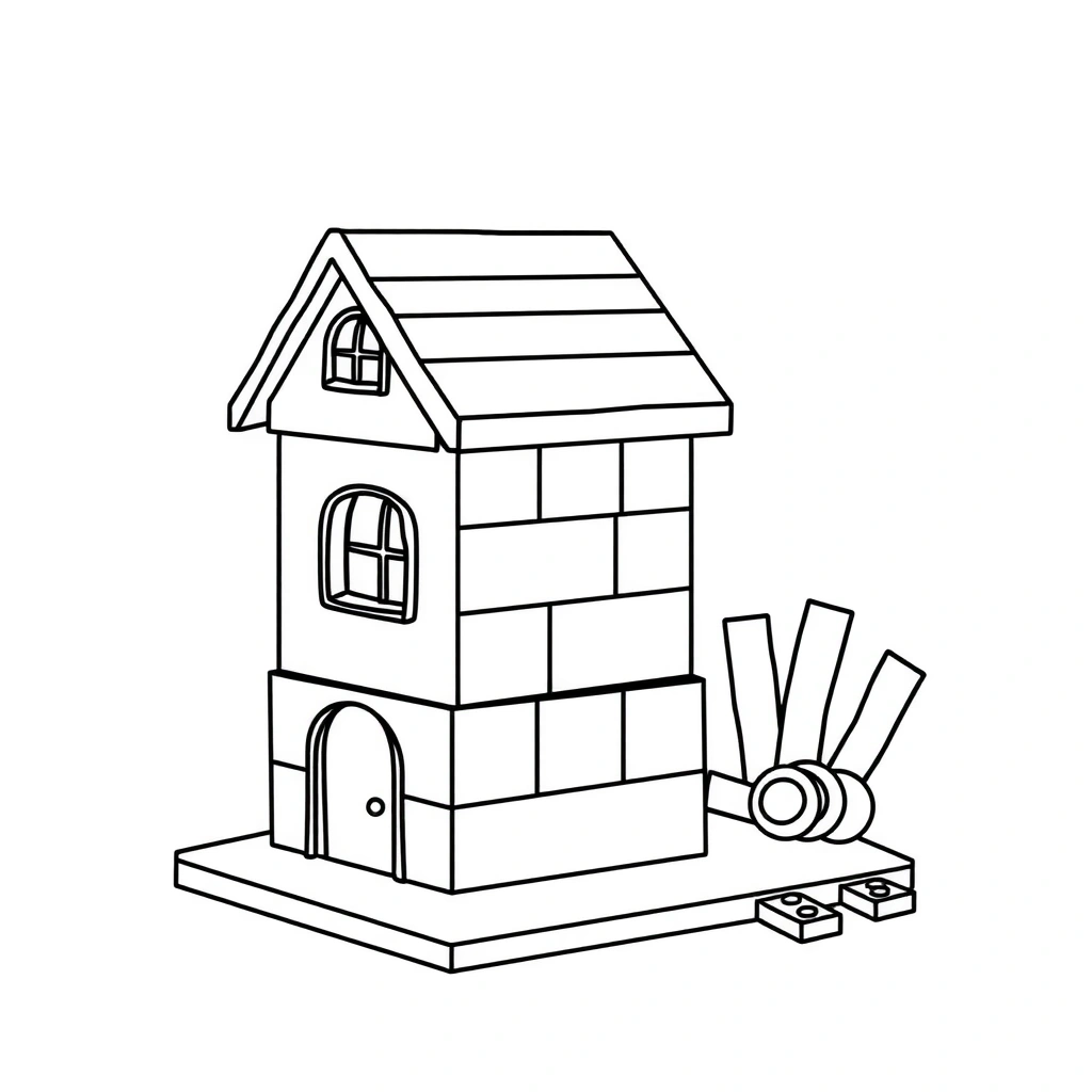 Kolorowanka: Proste budowle DUPLO - Kolorowanki - Klocki LEGO