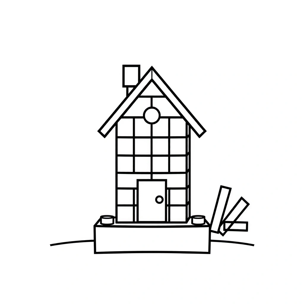 Kolorowanka: Proste budowle DUPLO - Kolorowanki - Klocki LEGO