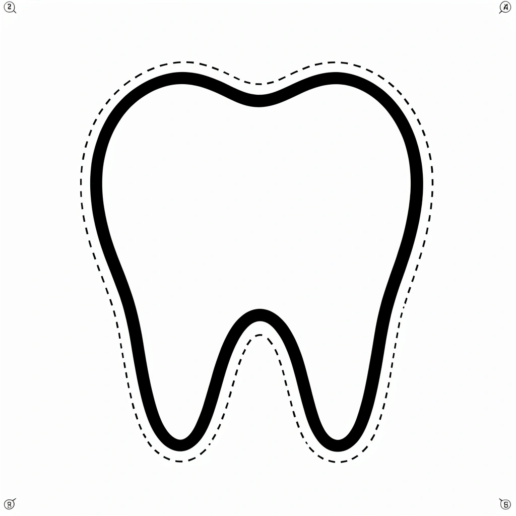 Szablon dużego zęba do wycięcia - Szablony - Dzień Dentysty