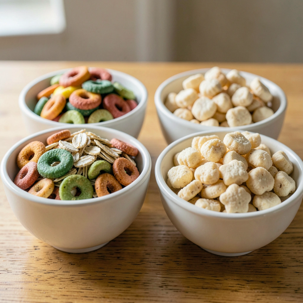 Zdjęcie referencyjne różnych płatków - Materiały - Dzień Płatków Śniadaniowych