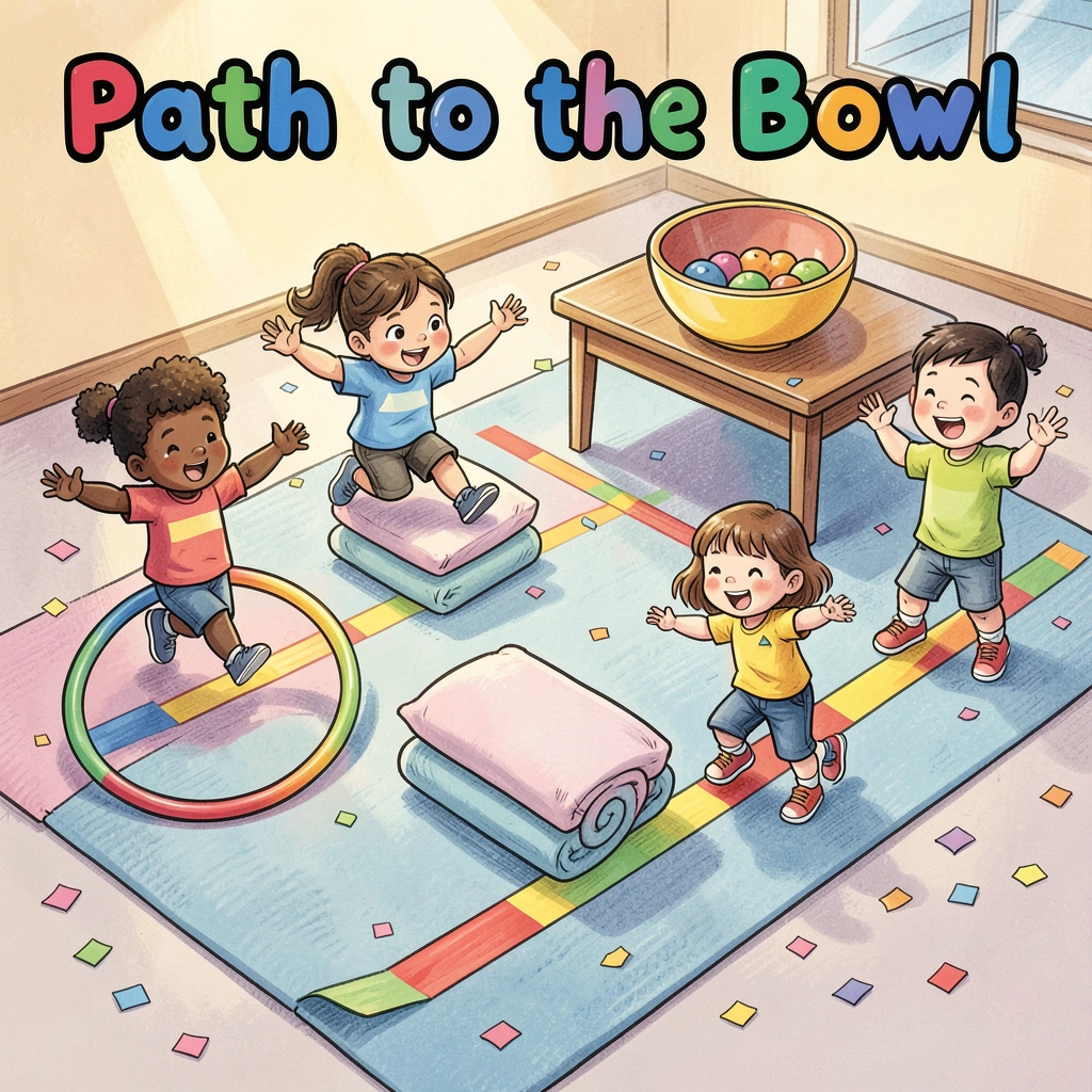Ilustracja toru przeszkód — Droga do miseczki - Materiały - Dzień Płatków Śniadaniowych