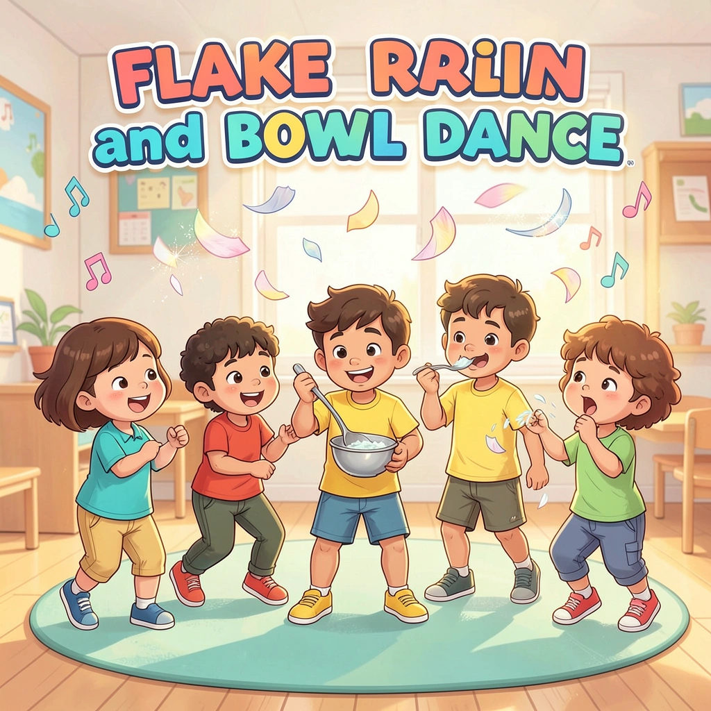 Ilustracja — Deszcz płatków i taniec miseczki - Materiały - Dzień Płatków Śniadaniowych