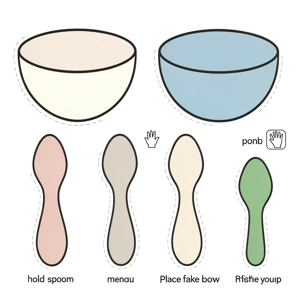 Szablon miseczki i łyżki - Szablony - Dzień Płatków Śniadaniowych