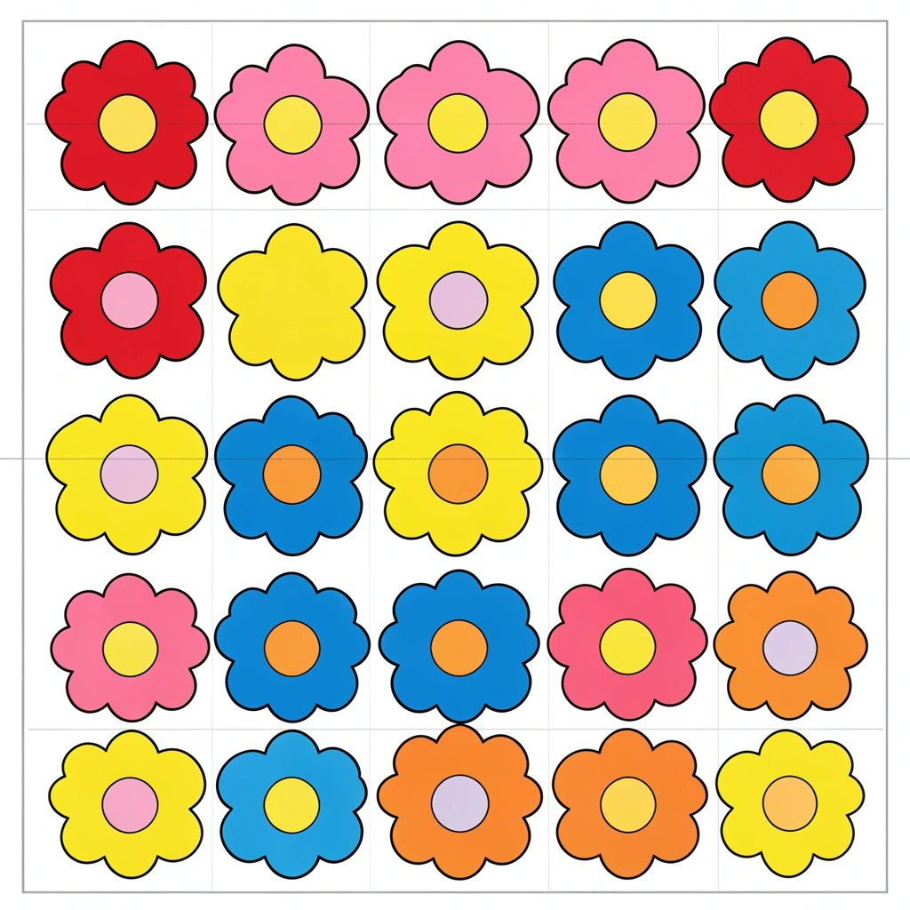 Arkusz do wycięcia: płatki i środki - Szablony - Dzień Kobiet