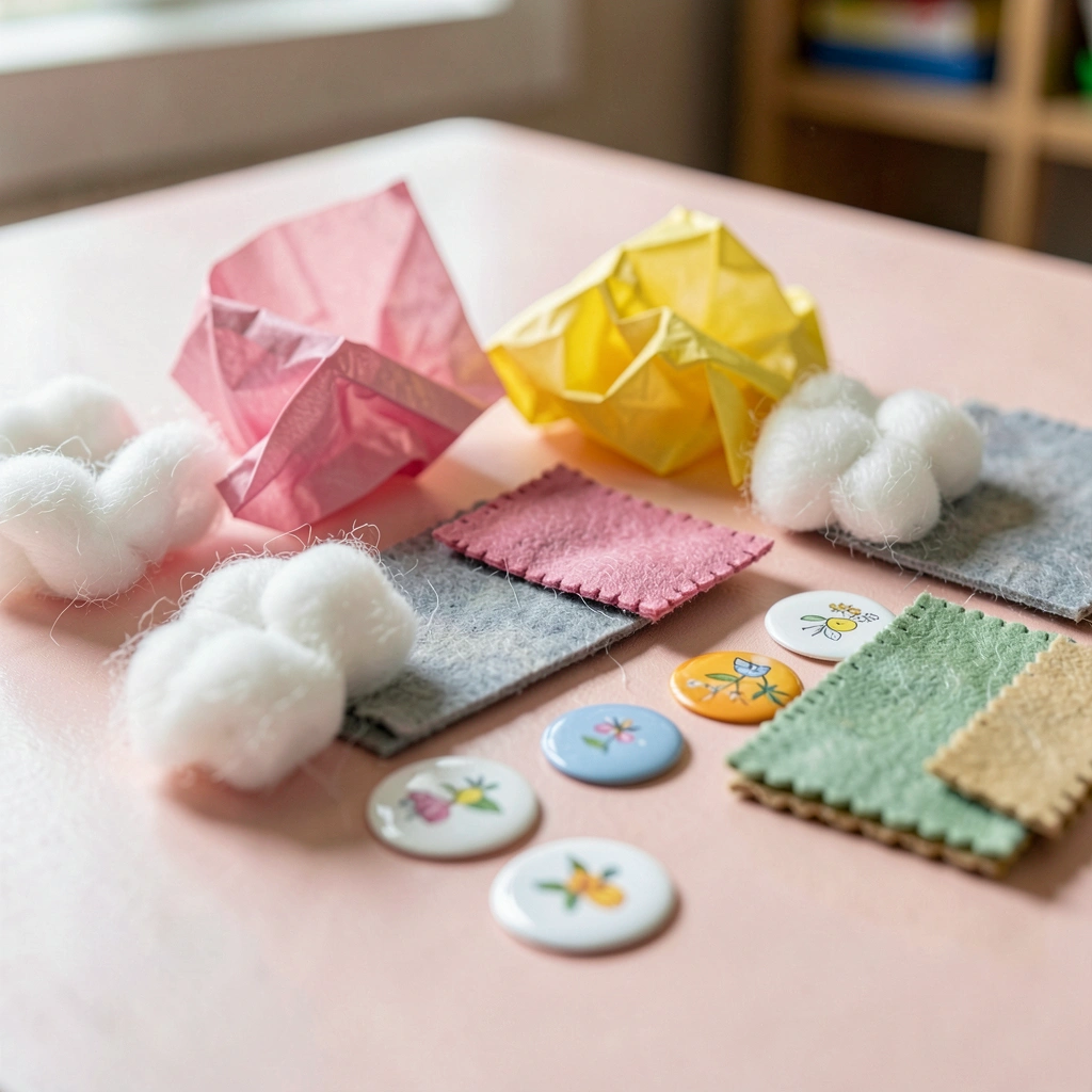 Zbliżenie materiałów sensorycznych - Materiały - Dzień Kobiet