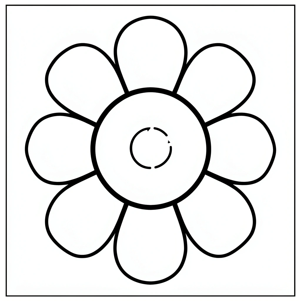 Wspólny wielki kwiat na kartonie — krok po kroku (szablon) - Szablony - Dzień Kobiet