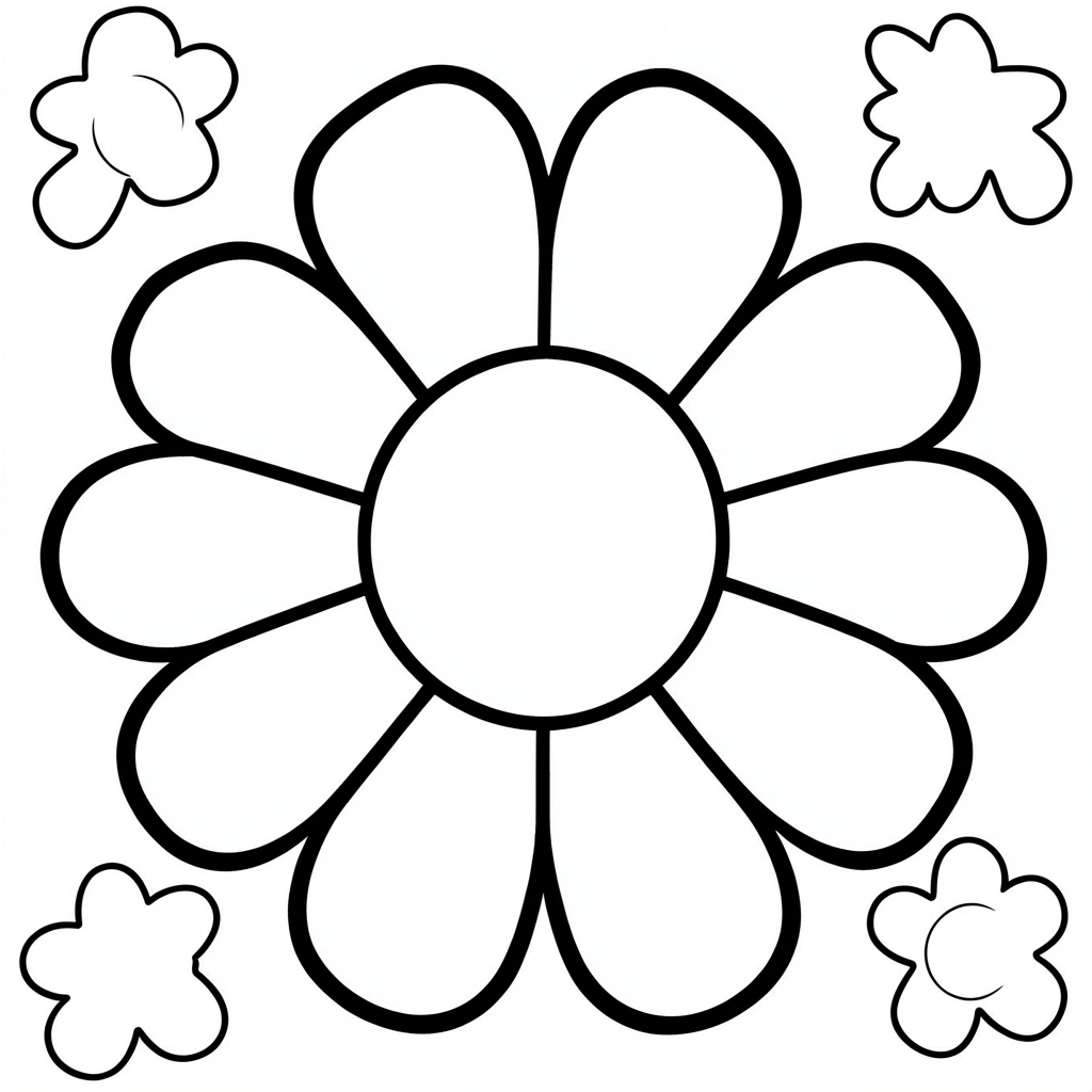 Wspólny wielki kwiat na kartonie — krok po kroku (szablon) - Szablony - Dzień Kobiet