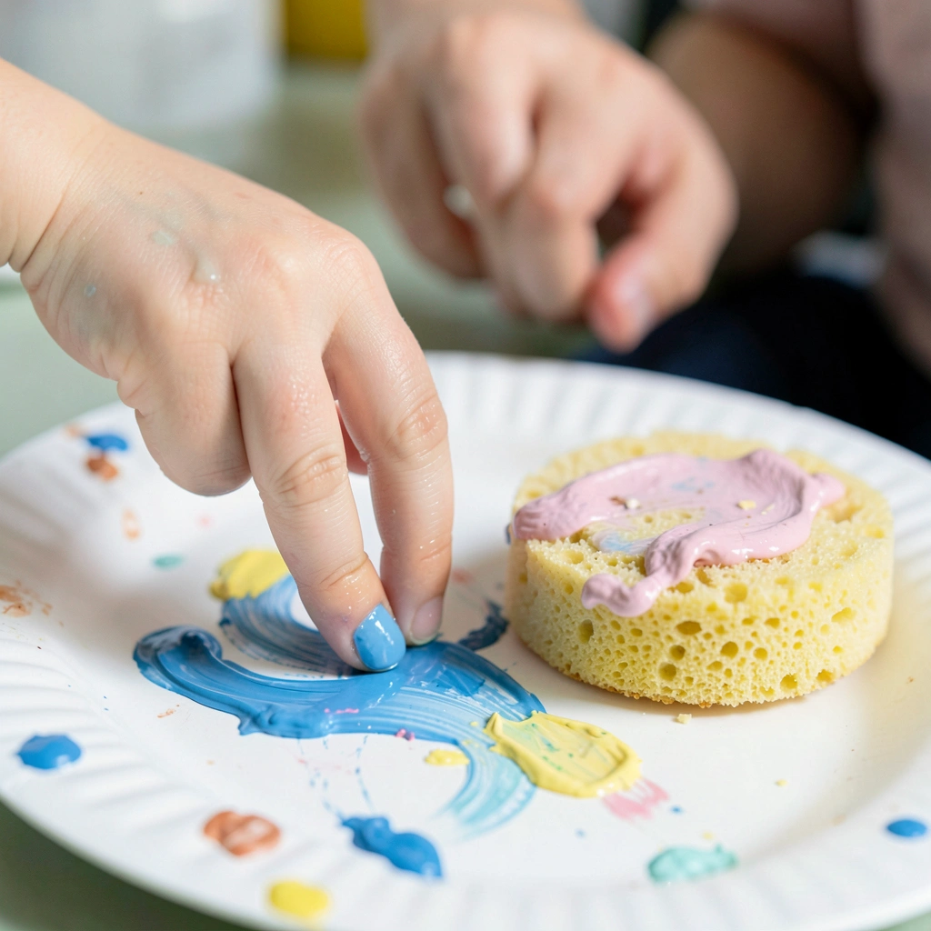 Detale pracy — odbicie palca i malowanie gąbką - Materiały - Dzień Mężczyzn