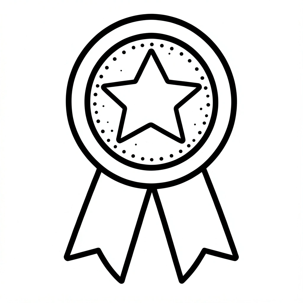 Kolorowanka — prosty medal z gwiazdką - Kolorowanki - Dzień Mężczyzn