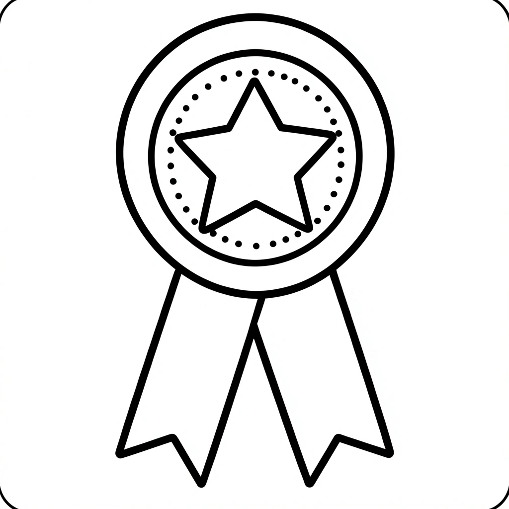 Kolorowanka — prosty medal z gwiazdką - Kolorowanki - Dzień Mężczyzn