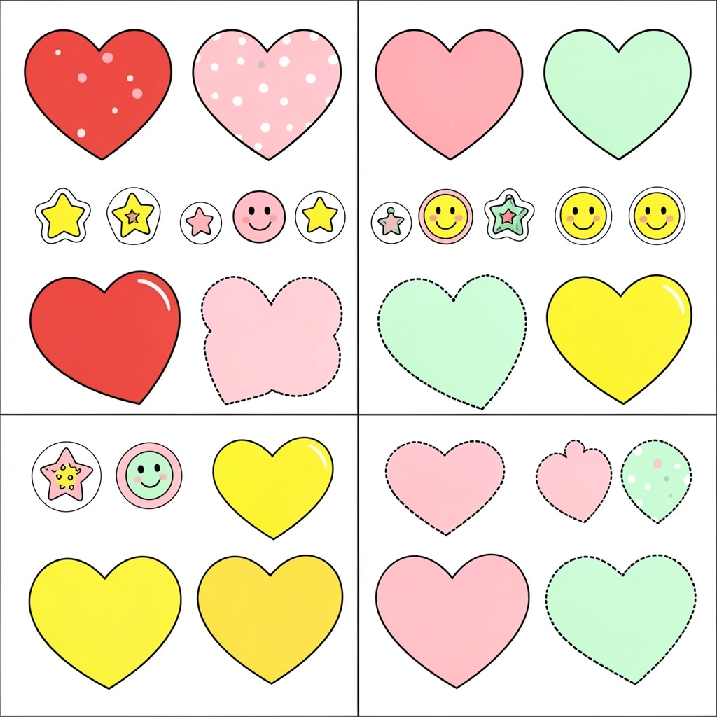 Szablony — papierowe serduszka i naklejki - Szablony - Dzień Mężczyzn