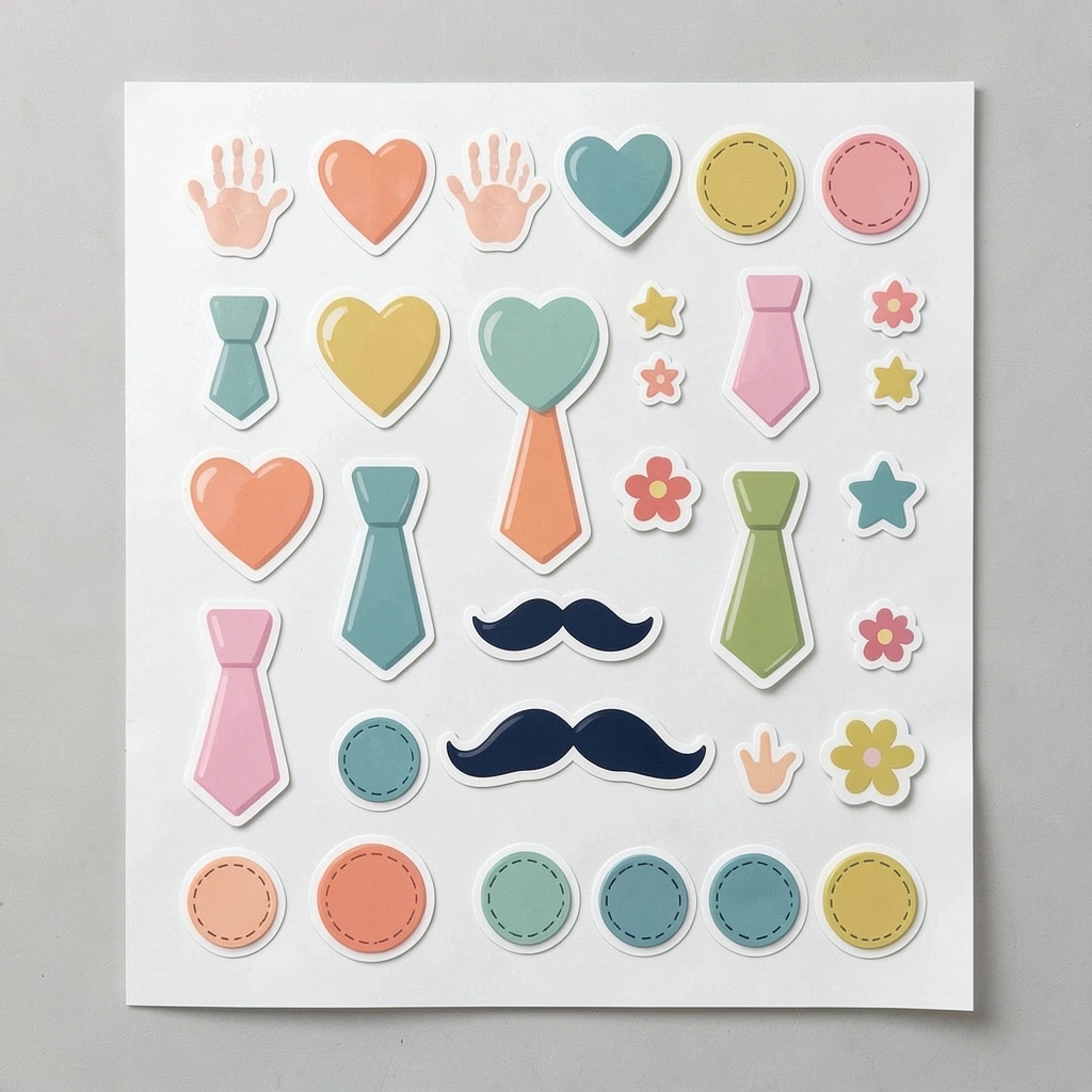 Arkusz naklejek i stempli dekoracyjnych - Szablony - Dzień Mężczyzn