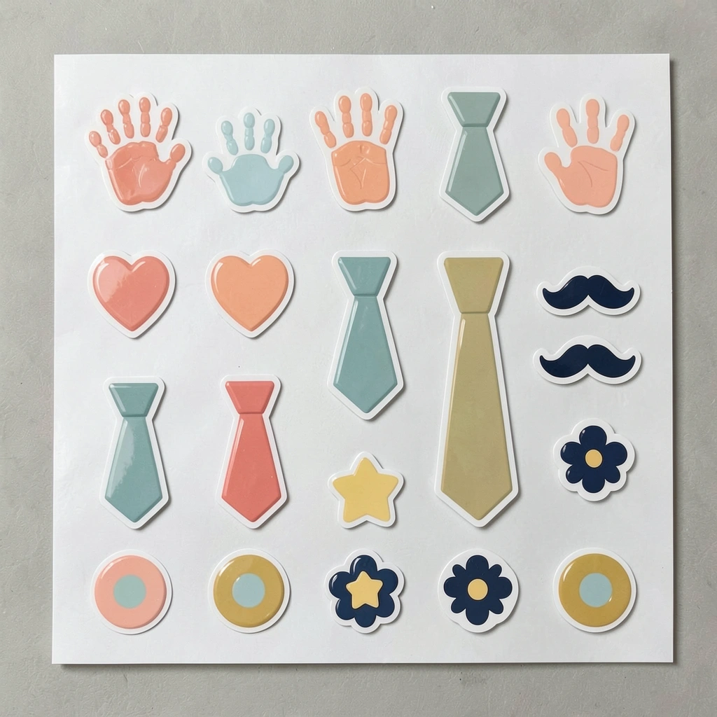 Arkusz naklejek i stempli dekoracyjnych - Szablony - Dzień Mężczyzn