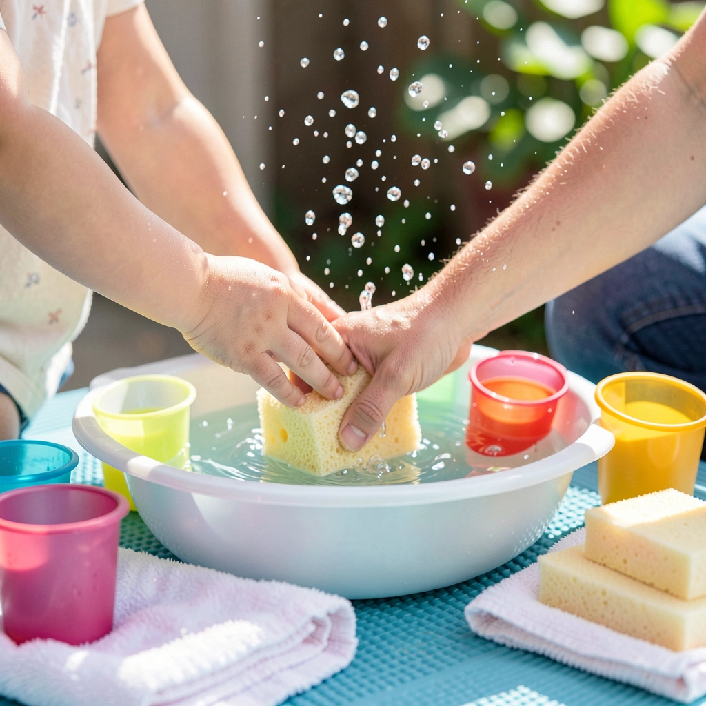 Stacja wodna z gąbką — scena czynnościowa - Materiały - Dzień Mężczyzn