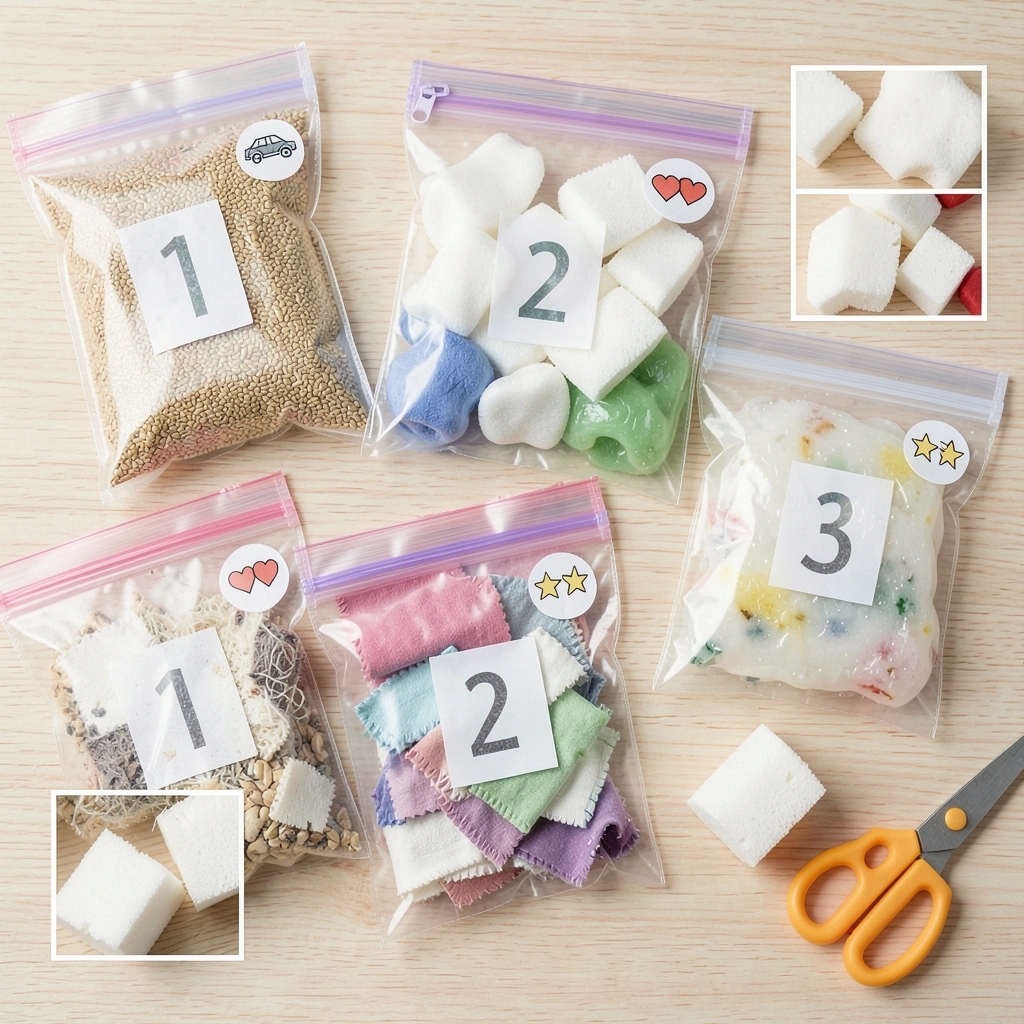 Stacja 2 — Torebki sensoryczne z numerami - Materiały - Dzień Matematyki